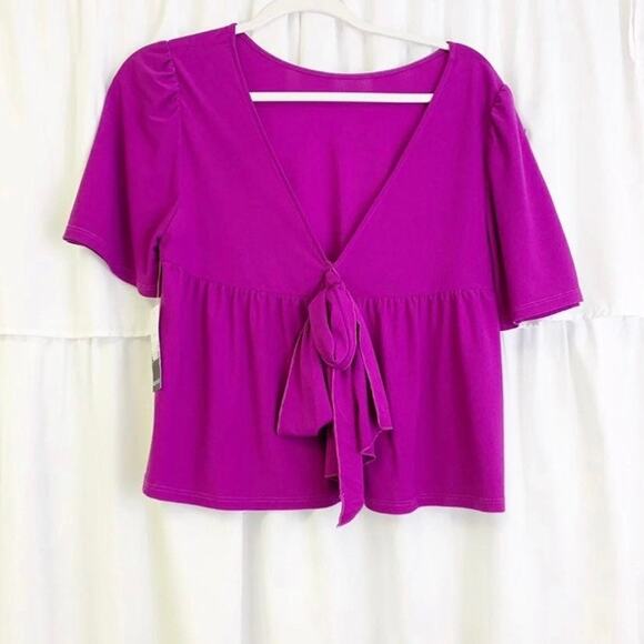 NWT Kensie Women’s Fuchsia Purple Flowy Blouse Size Small - Picture 2 of 12